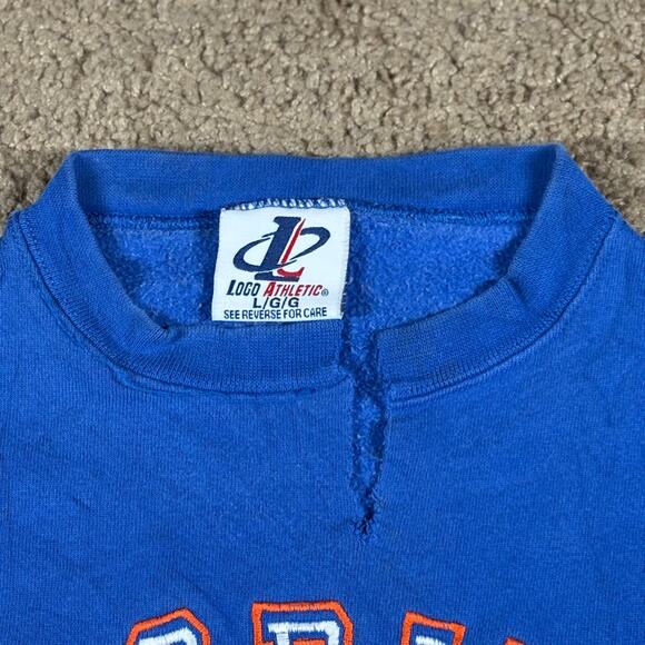 Vintage 90s Florida Gators Blue Sweatshirt Cut Collar Football Mens Sz L - Picture 6 of 6